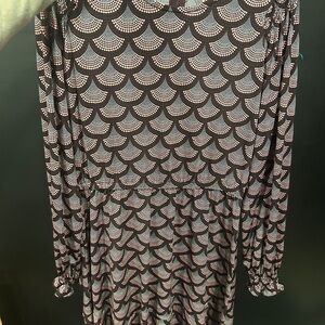 Black and White Patterned burgundy Michael kors dress